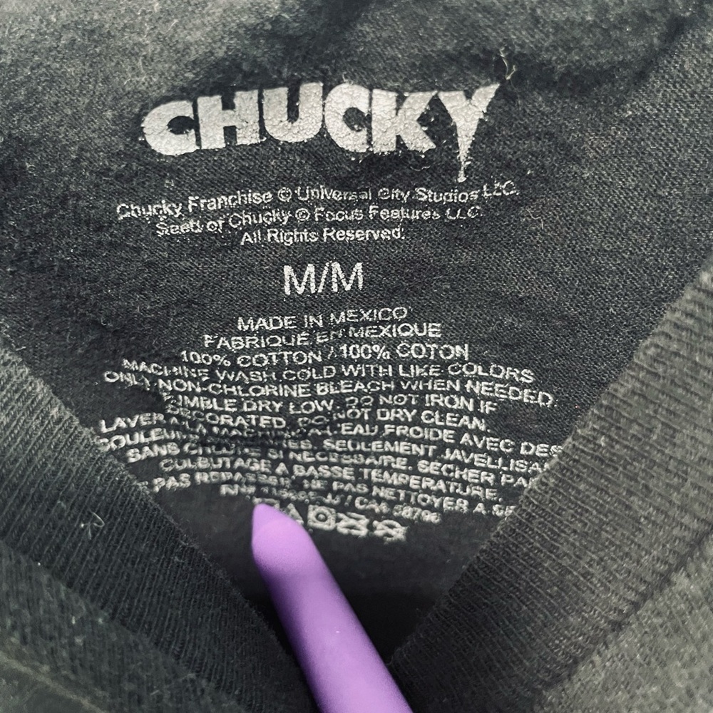 Child's Play Chucky & Tiffany Heart Unisex Tee, Black  M adults - Picture 5 of 9